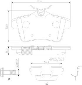 Brembo P06102N - Jarrupala, levyjarru inparts.fi