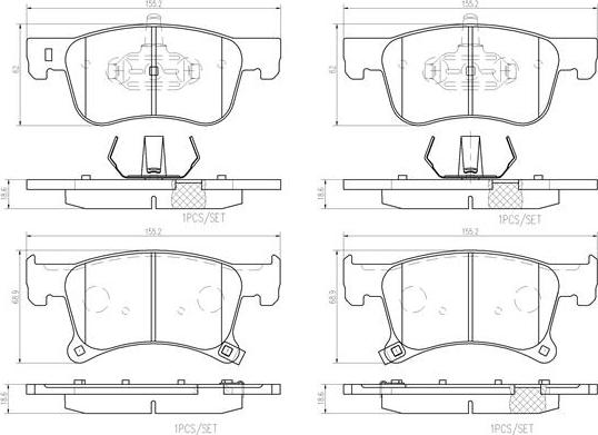 Brembo P 07 020 - Jarrupala, levyjarru inparts.fi