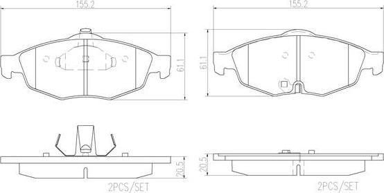 Brembo P11016N - Jarrupala, levyjarru inparts.fi