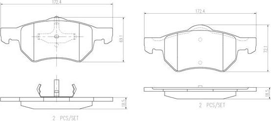 Brembo P11013N - Jarrupala, levyjarru inparts.fi