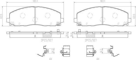 Brembo P11035N - Jarrupala, levyjarru inparts.fi