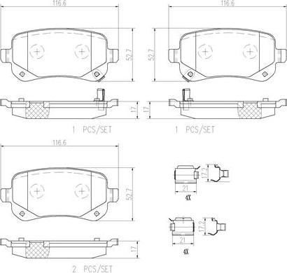 Brembo P11021N - Jarrupala, levyjarru inparts.fi