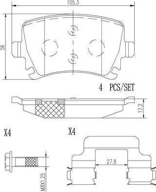 Brembo P85095N - Jarrupala, levyjarru inparts.fi