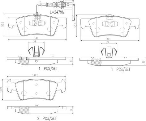 Brembo P85091N - Jarrupala, levyjarru inparts.fi