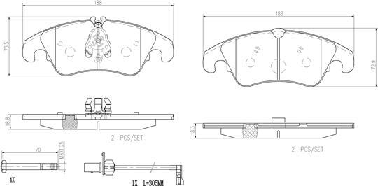 Brembo P85098N - Jarrupala, levyjarru inparts.fi