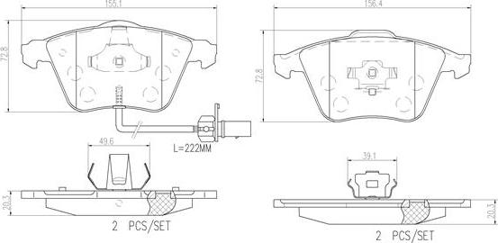 Brembo P85097N - Jarrupala, levyjarru inparts.fi