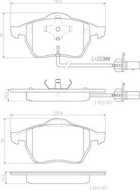 Brembo P85060N - Jarrupala, levyjarru inparts.fi