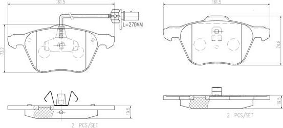 Brembo P85061N - Jarrupala, levyjarru inparts.fi