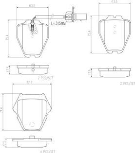 Brembo P85067N - Jarrupala, levyjarru inparts.fi