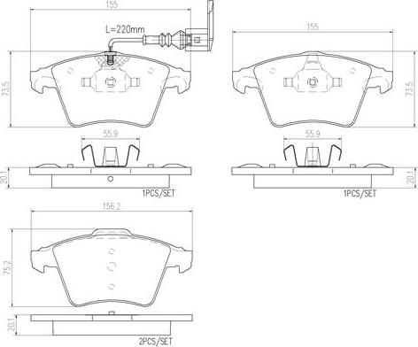 Brembo P85081N - Jarrupala, levyjarru inparts.fi