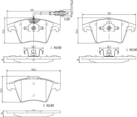 Brembo P85082N - Jarrupala, levyjarru inparts.fi