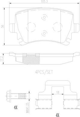 Brembo P85073N - Jarrupala, levyjarru inparts.fi