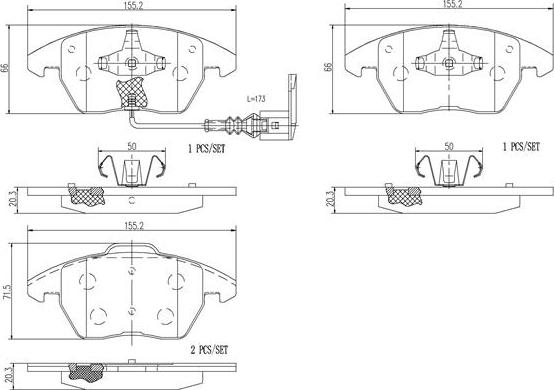 Brembo P85146N - Jarrupala, levyjarru inparts.fi