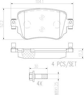 Brembo P85140N - Jarrupala, levyjarru inparts.fi