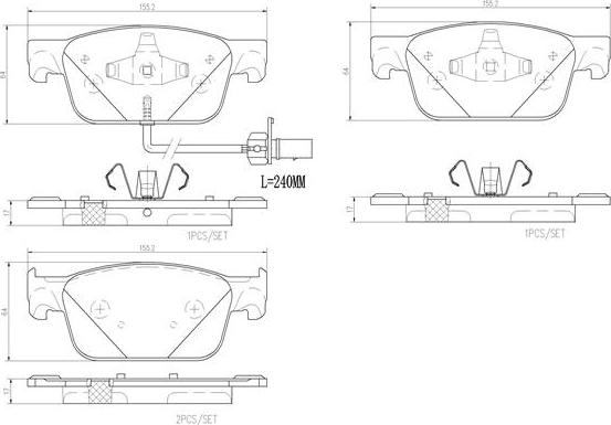 Brembo P85153N - Jarrupala, levyjarru inparts.fi