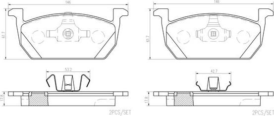 Brembo P85167N - Jarrupala, levyjarru inparts.fi