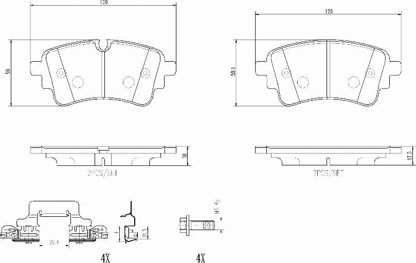 Brembo P85185N - Jarrupala, levyjarru inparts.fi