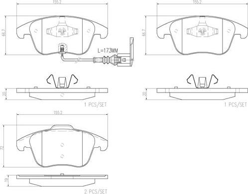 Brembo P85130N - Jarrupala, levyjarru inparts.fi