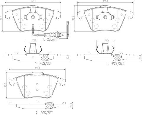 Brembo P85129N - Jarrupala, levyjarru inparts.fi