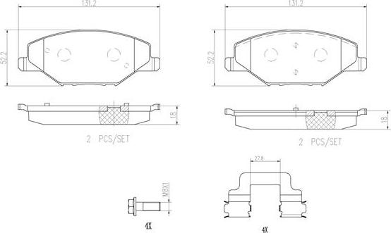 Brembo P85121N - Jarrupala, levyjarru inparts.fi