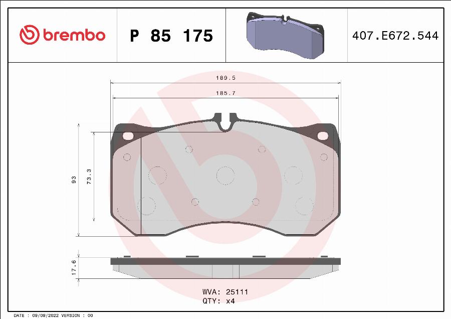 Brembo P 85 175 - Jarrupala, levyjarru inparts.fi