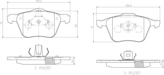 Brembo P86022N - Jarrupala, levyjarru inparts.fi