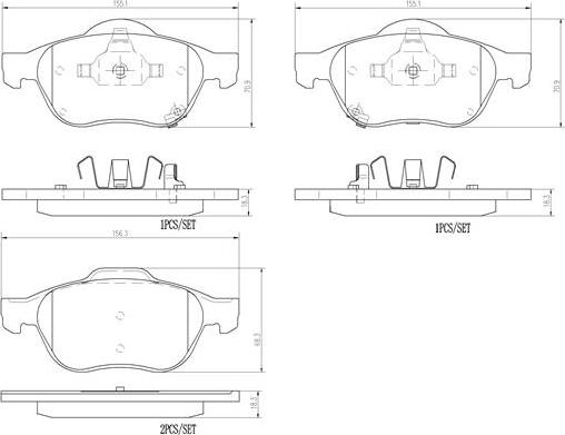 Brembo P83043N - Jarrupala, levyjarru inparts.fi