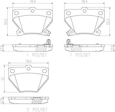 Brembo P83052N - Jarrupala, levyjarru inparts.fi