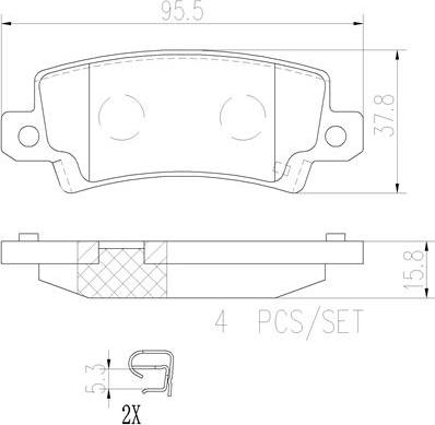 Brembo P83065N - Jarrupala, levyjarru inparts.fi