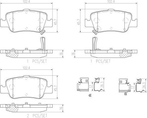 Brembo P83080N - Jarrupala, levyjarru inparts.fi