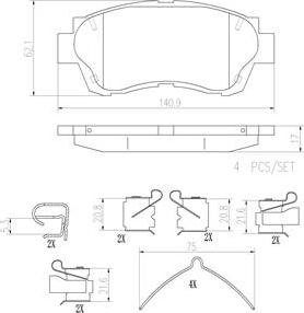 Brembo P83027N - Jarrupala, levyjarru inparts.fi