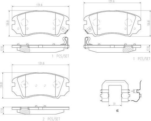 Brembo P30043N - Jarrupala, levyjarru inparts.fi