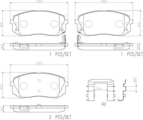 Brembo P30039N - Jarrupala, levyjarru inparts.fi