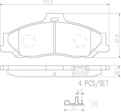 Brembo P24051N - Jarrupala, levyjarru inparts.fi