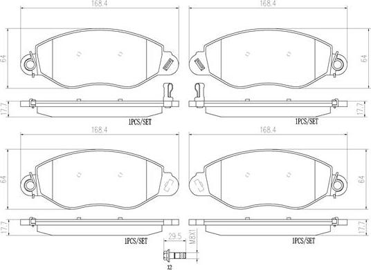 Brembo P24053N - Jarrupala, levyjarru inparts.fi