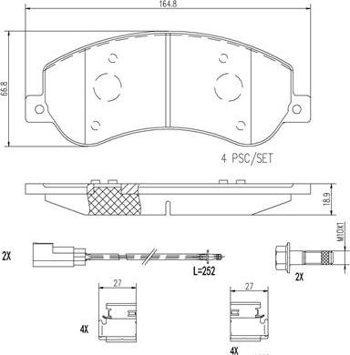 Brembo P24064N - Jarrupala, levyjarru inparts.fi