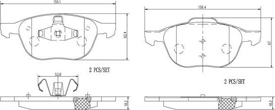 Brembo P24061N - Jarrupala, levyjarru inparts.fi