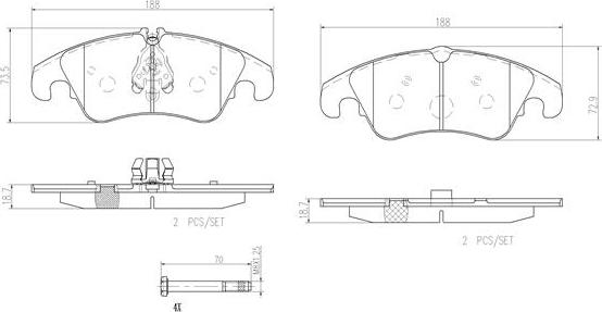 Brembo P24074N - Jarrupala, levyjarru inparts.fi