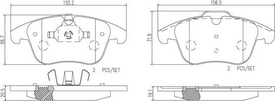 Brembo P24076N - Jarrupala, levyjarru inparts.fi