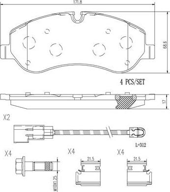 Brembo P24152N - Jarrupala, levyjarru inparts.fi