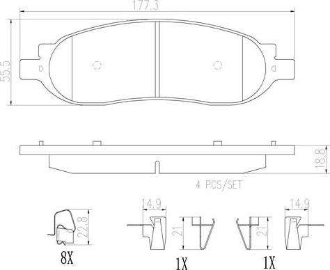 Brembo P24118N - Jarrupala, levyjarru inparts.fi