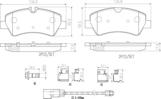 Brembo P24187N - Jarrupala, levyjarru inparts.fi