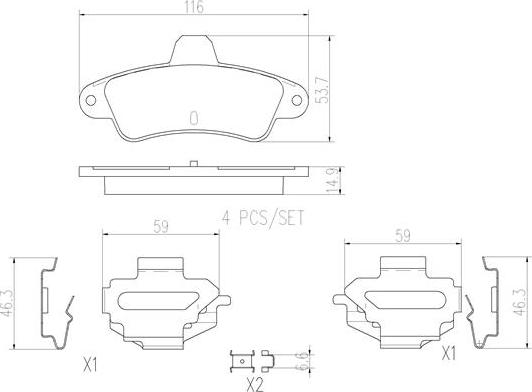 Brembo P24125N - Jarrupala, levyjarru inparts.fi