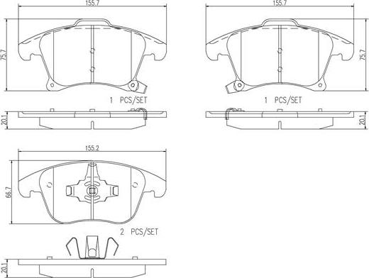 Brembo P24173N - Jarrupala, levyjarru inparts.fi