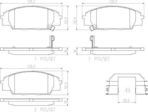 Brembo P28032N - Jarrupala, levyjarru inparts.fi