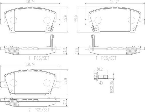 Brembo P28037N - Jarrupala, levyjarru inparts.fi