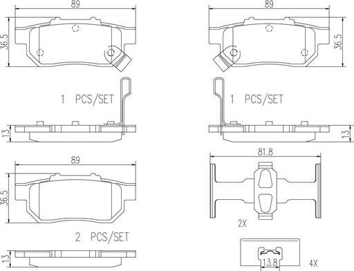 Brembo P28025N - Jarrupala, levyjarru inparts.fi