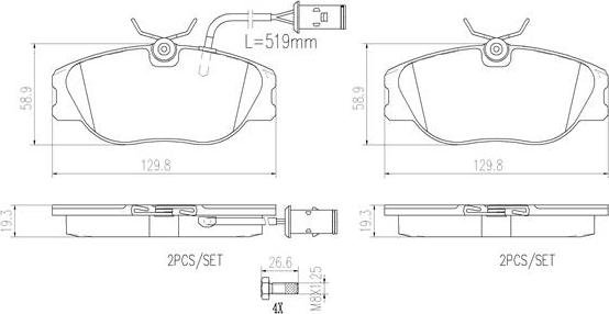 Brembo P23041N - Jarrupala, levyjarru inparts.fi