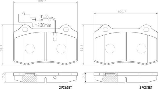 Brembo P23052N - Jarrupala, levyjarru inparts.fi