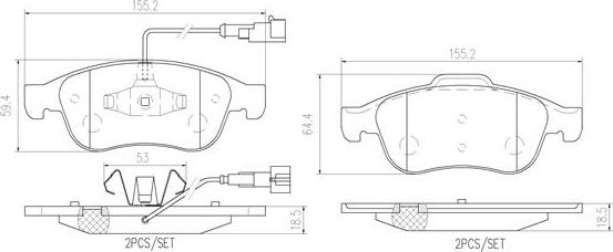 Brembo P23148N - Jarrupala, levyjarru inparts.fi